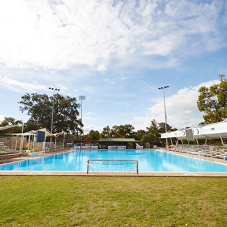 Outdoor water polo pool at HBF Stadium
