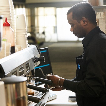 Making coffee