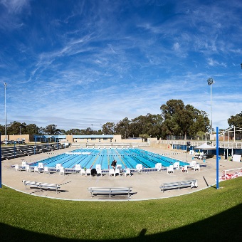 HBF Stadium outdoor 10 lane pool panorama