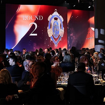 A photo of a gala event being held in an event space at Optus Stadium in Burswood, Perth