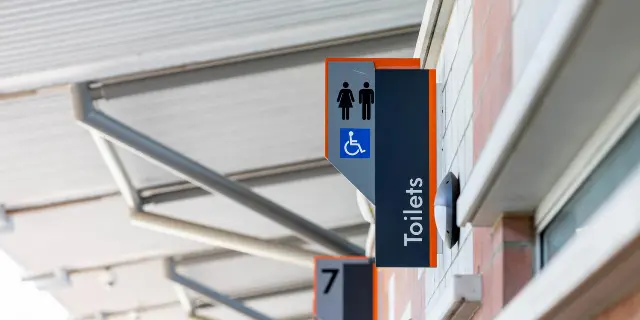 Accessible toilet sign at WAAS